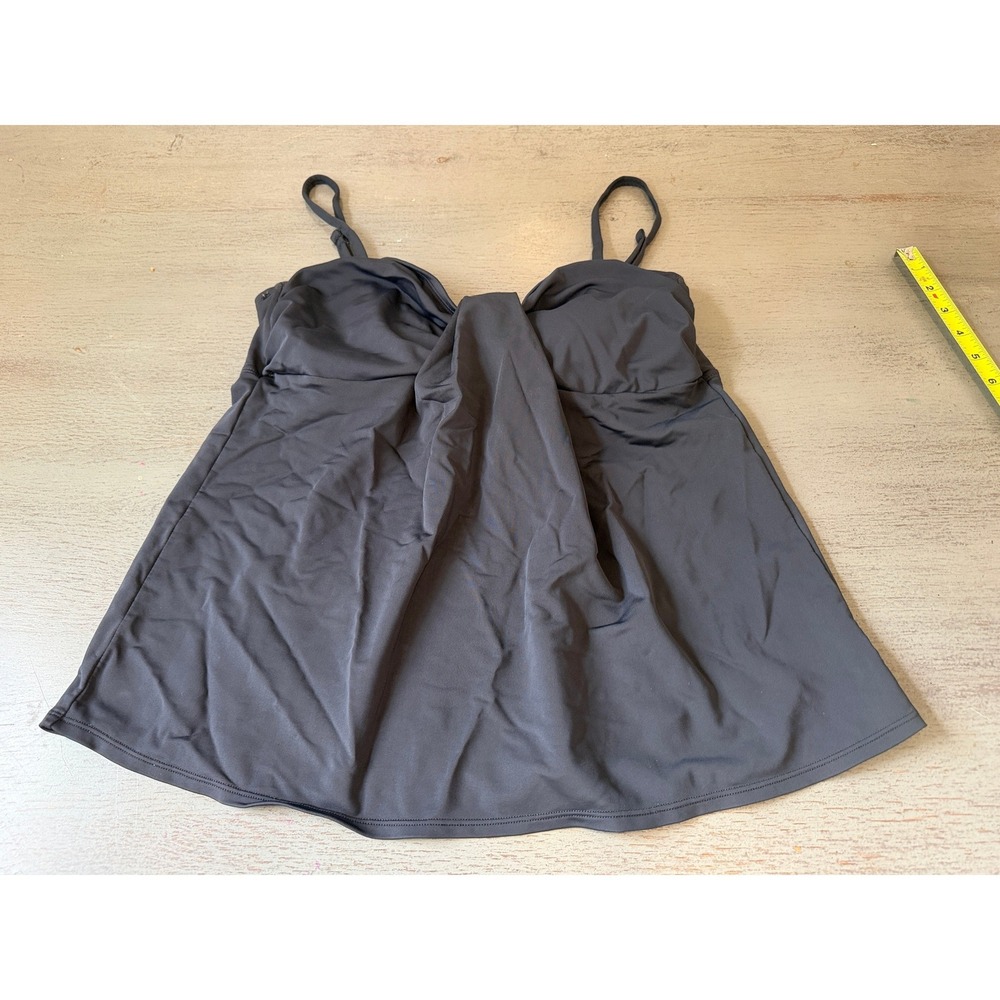 Merona Black Tankini Swim Top Padded Adjustable Straps Large